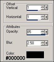drop shadow setting