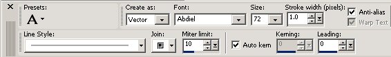 text setting
