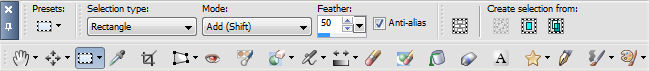selection tool settings