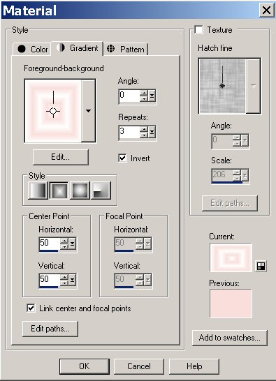gradient settings